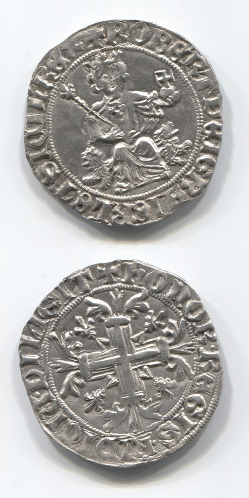 1309-43 Italy Naples Silver Gigliato  GVF