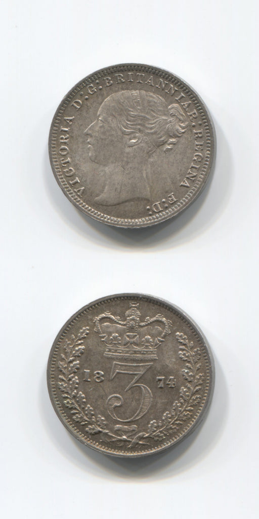 1874 Silver Threepence UNC