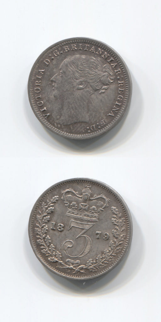 1879 Silver Threepence UNC