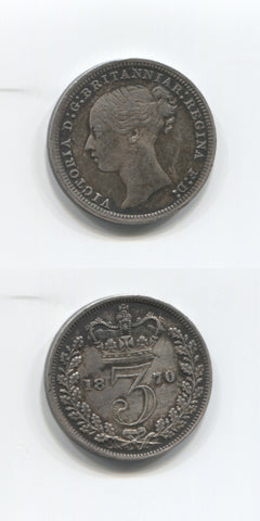 1870 Silver Threepence GEF