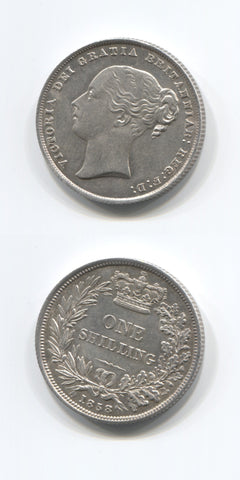 1858 Shilling  AUNC