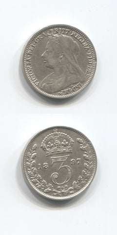 1897 Silver Threepence GEF
