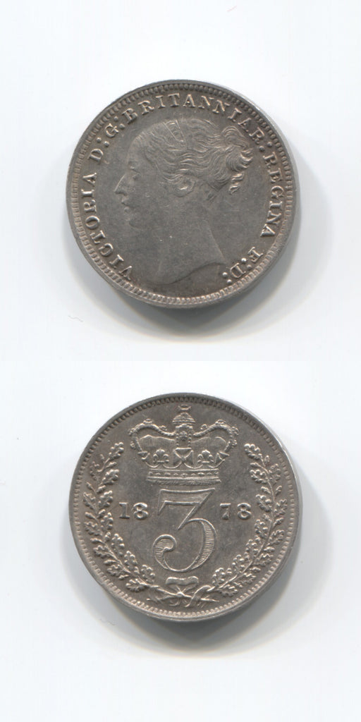 1878 Silver Threepence AUNC