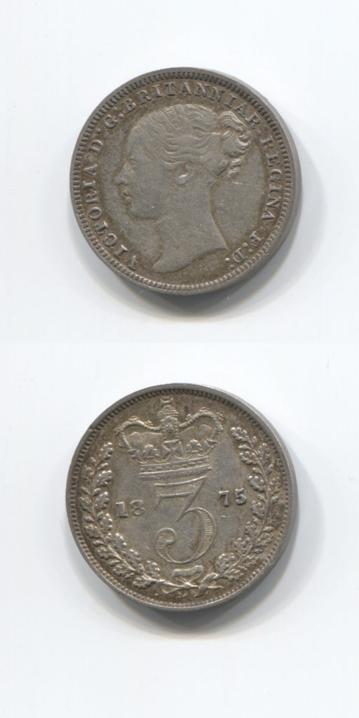 1875 Silver Threepence GVF
