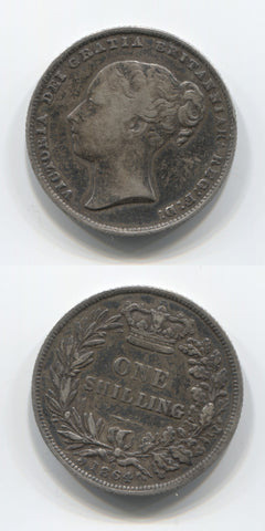 1864 Shilling AVF/VF
