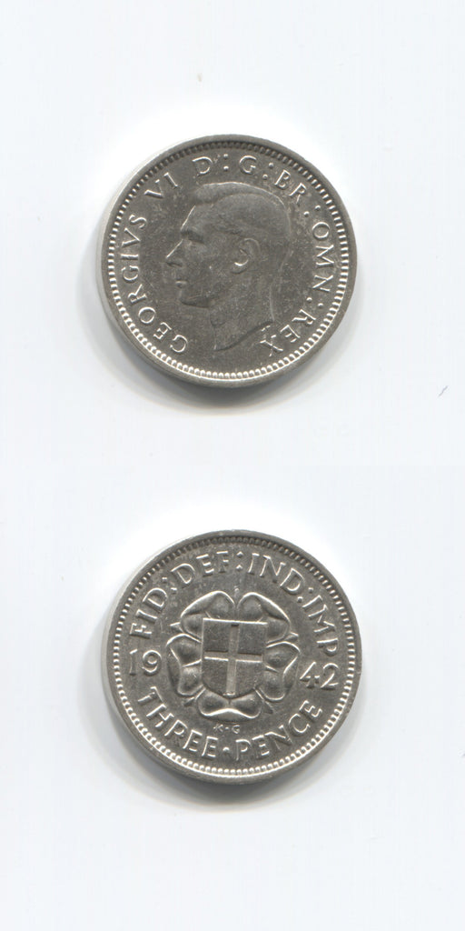 1942 Silver Threepence GEF
