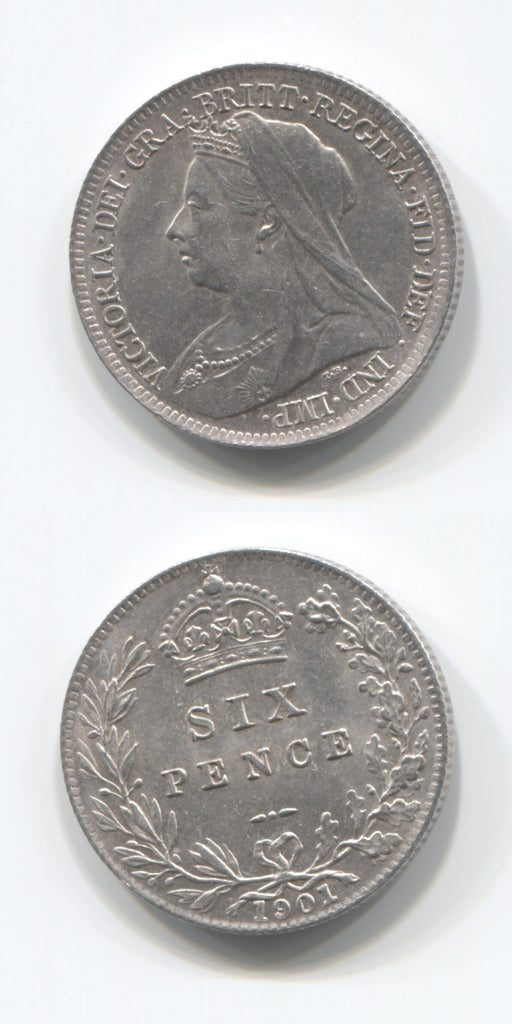1901 Sixpence AUNC