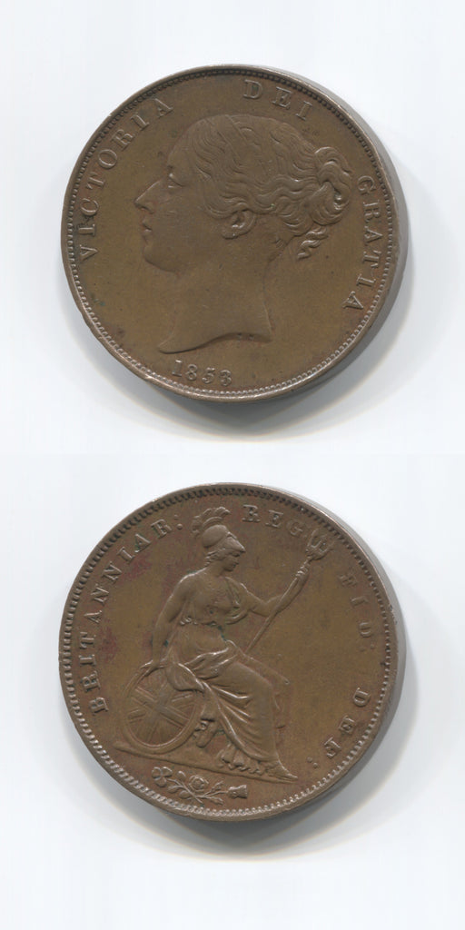 1853 Penny GEF/AUNC
