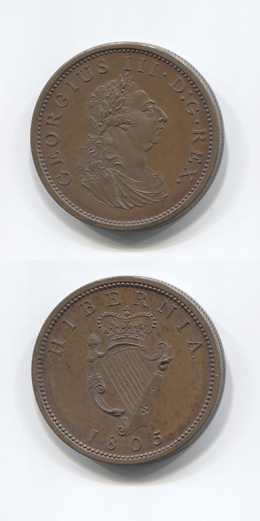 1805 Ireland Bronzed Proof Penny UNC