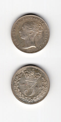 1843 Theepence  UNC