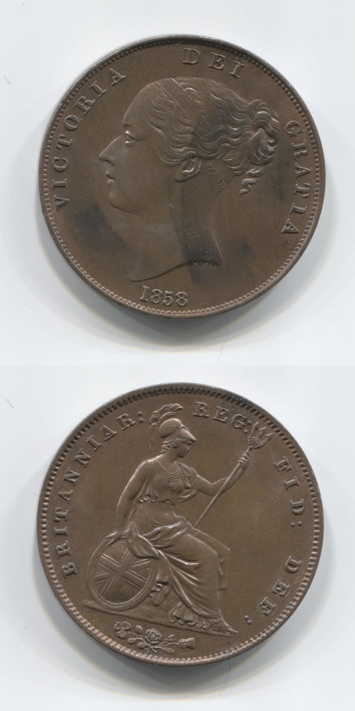 1858/3 Penny AUNC