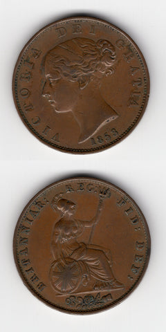 1853 Halfpenny GVF