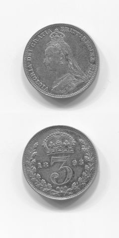 1893 Silver Threepence GVF