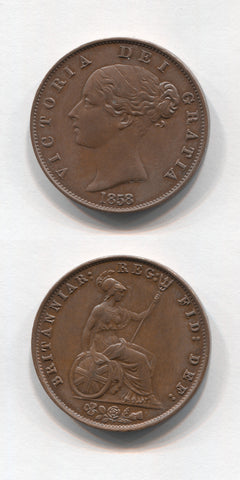 1858/7 Halfpenny UNC