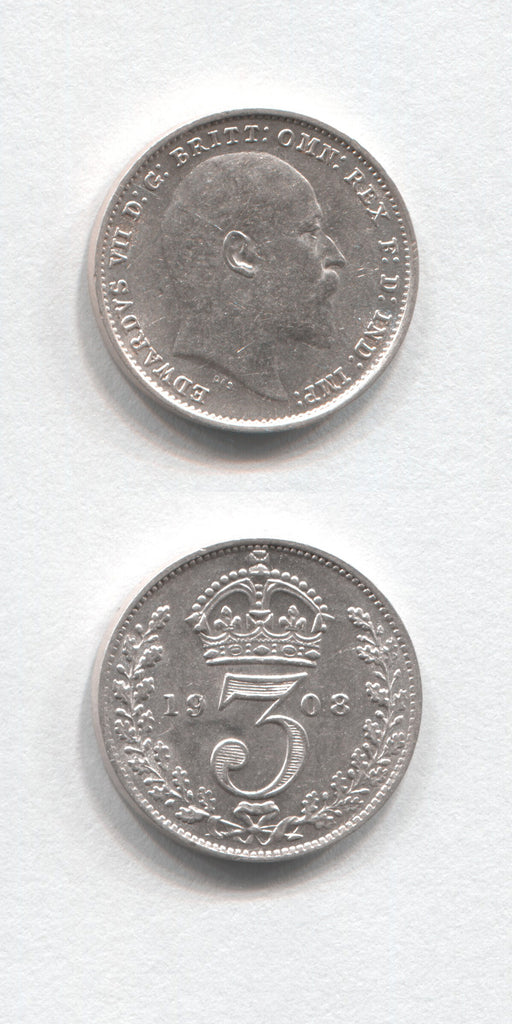 1908 Silver Threepence AUNC/UNC