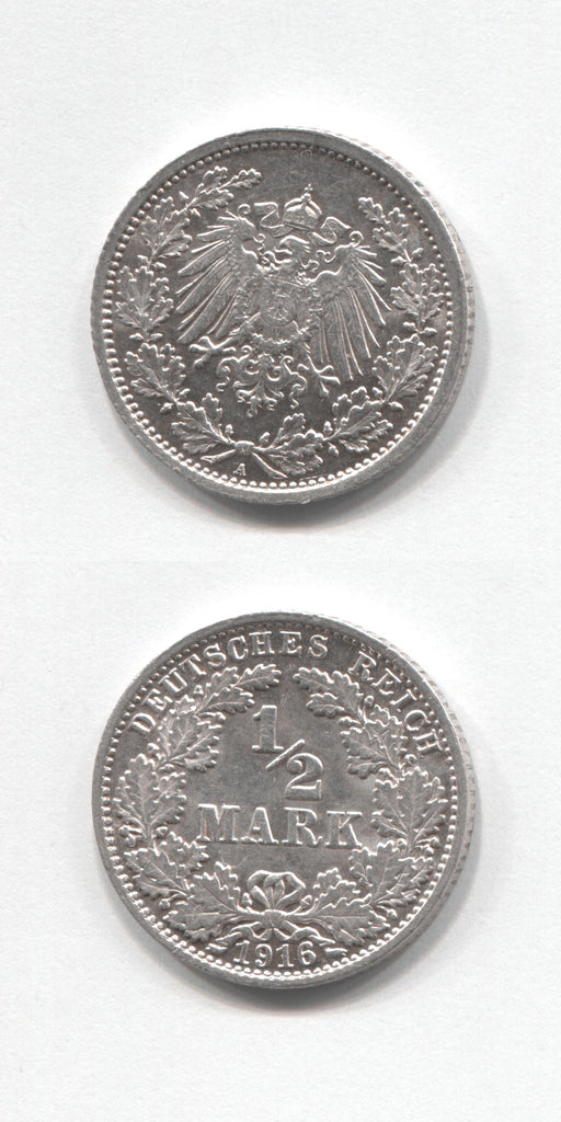 1916 A Germany Half Mark UNC