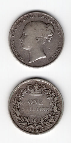 1840 Shilling F/GF