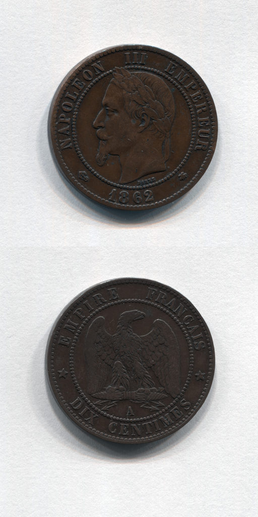 1862 A France 10 Centimes GVF