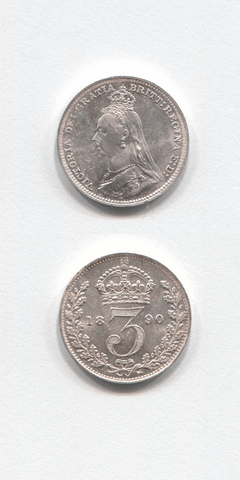 1890 Silver Threepence GEF