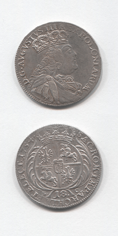 1754 EC Poland Silver 18 Groszy (TYMPF) GVF