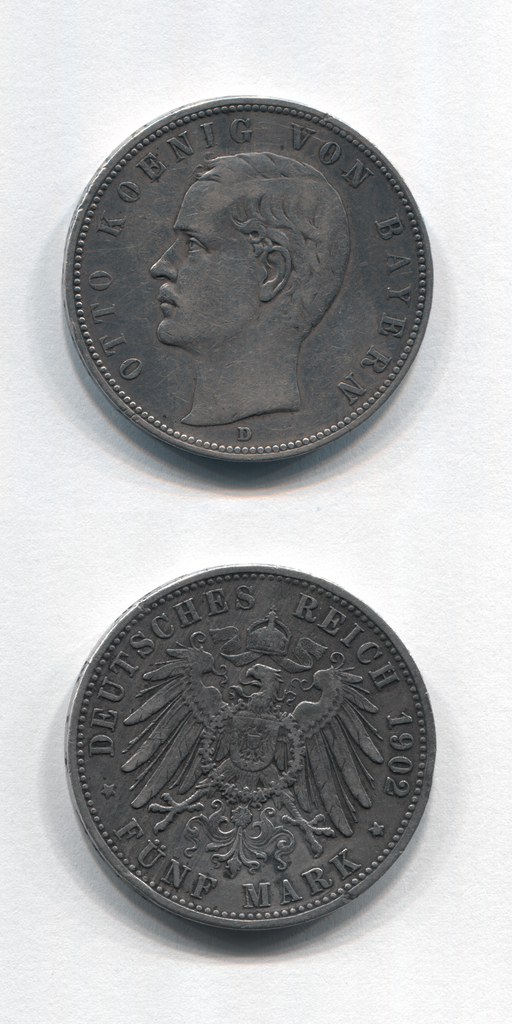 1902 D Bavaria Five Mark GVF