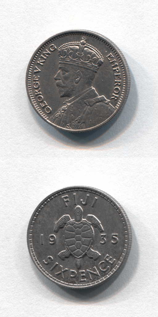 1935 Fiji Sixpence UNC