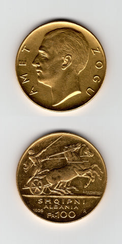 1926 R Albania Gold 100 Franga EF/AEF