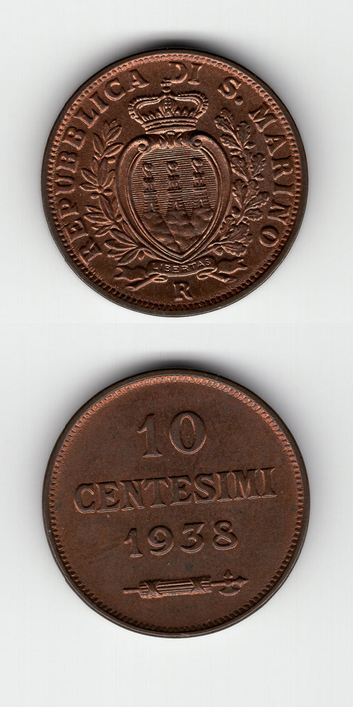1938 San Marino 10 Centesimi UNC