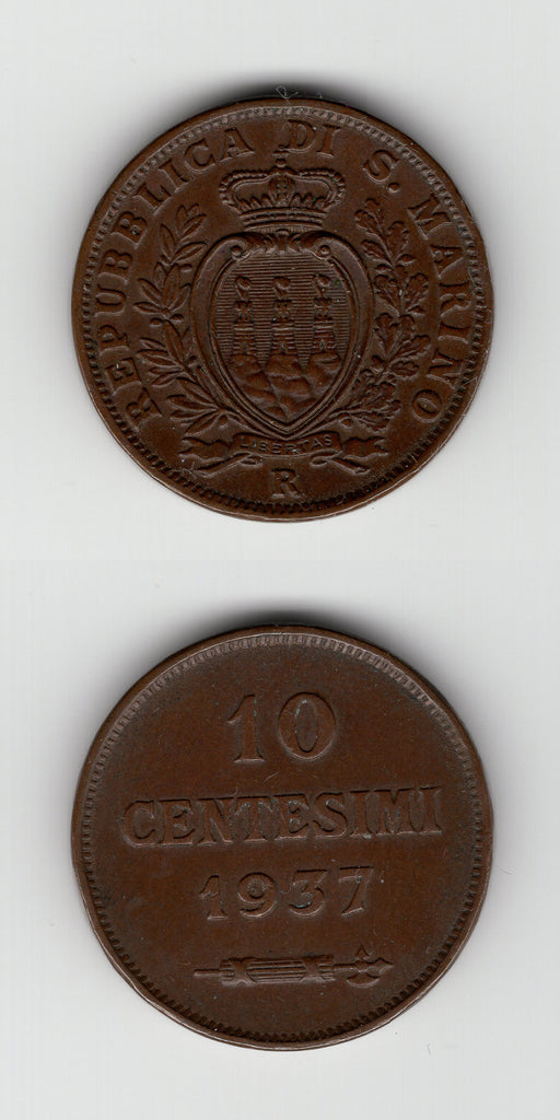 1937 R San Marino 10 Centesimi GEF
