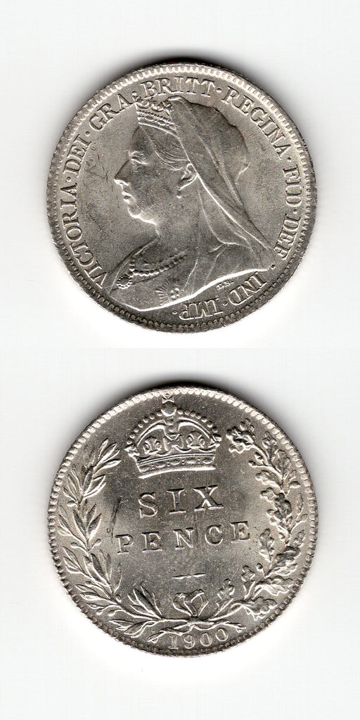 1900 Sixpence BU