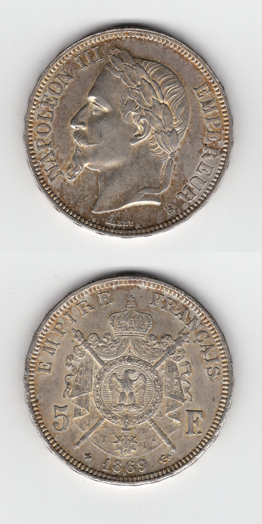 1869 BB France 5 Francs UNC