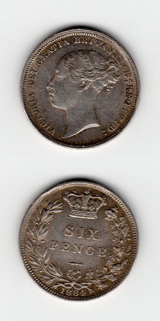 1884 Sixpence GVF