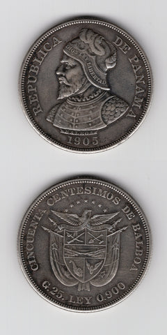 1905 Panama 50 Centesimos AEF