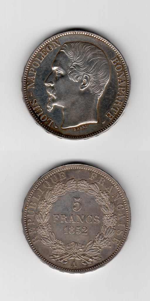 1852 A France 5 Francs AUNC/UNC