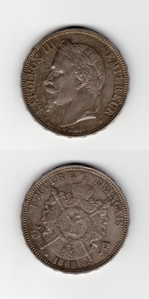 1869 A France 5 Francs GEF