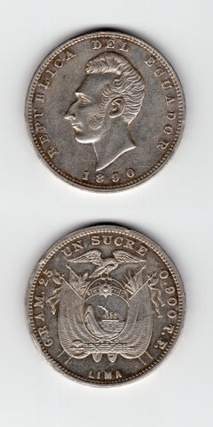 1890 TF Ecuador Sucre AUNC