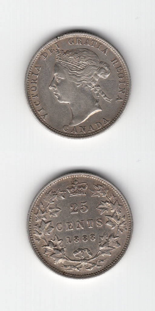 1888 Canada Silver 25 Cents AEF