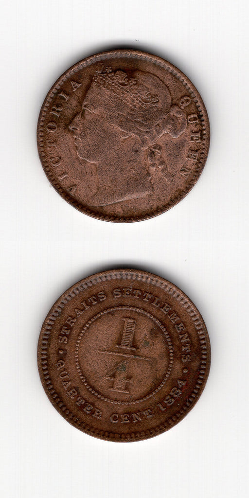 1884 Straits Settlements 1/4 Cent GF