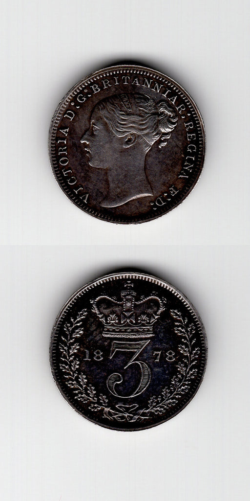 1878 Silver Threepence UNC