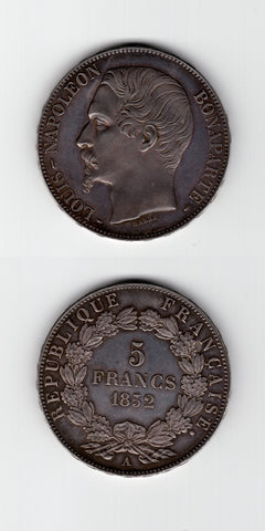 1852 A France 5 Francs AUNC/UNC
