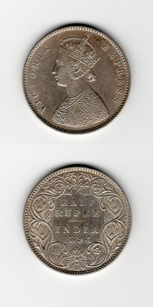 1894 India Half Rupee EF/AEF