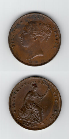 1854 OT Penny AUNC
