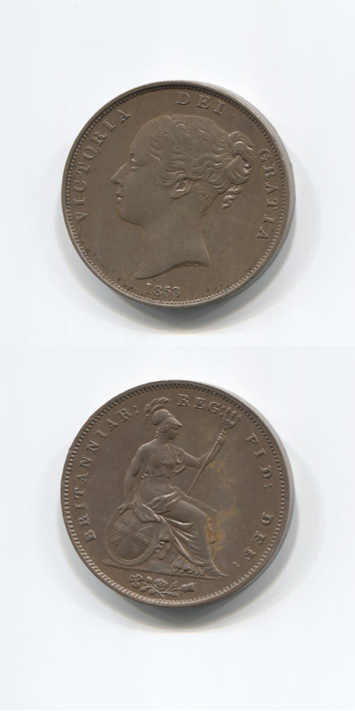1853 OT Penny AUNC
