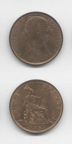 1884 Victoria UNC Penny