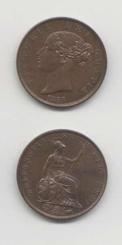 1857 Victoria UNC lustre Halfpenny