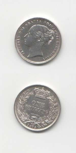 1873 Victoria AUNC Shilling