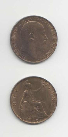 1907 Edward 7 AUNC Penny