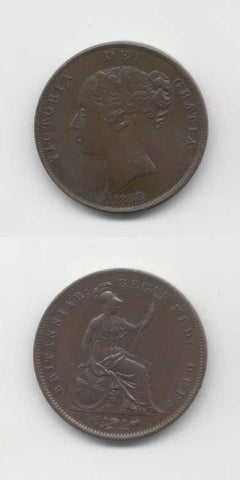 1858 Victoria UNC Penny